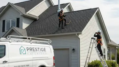 Professional roof inspection service in Tulsa, OK by Next Level Exteriors checking vinyl siding and roof quality