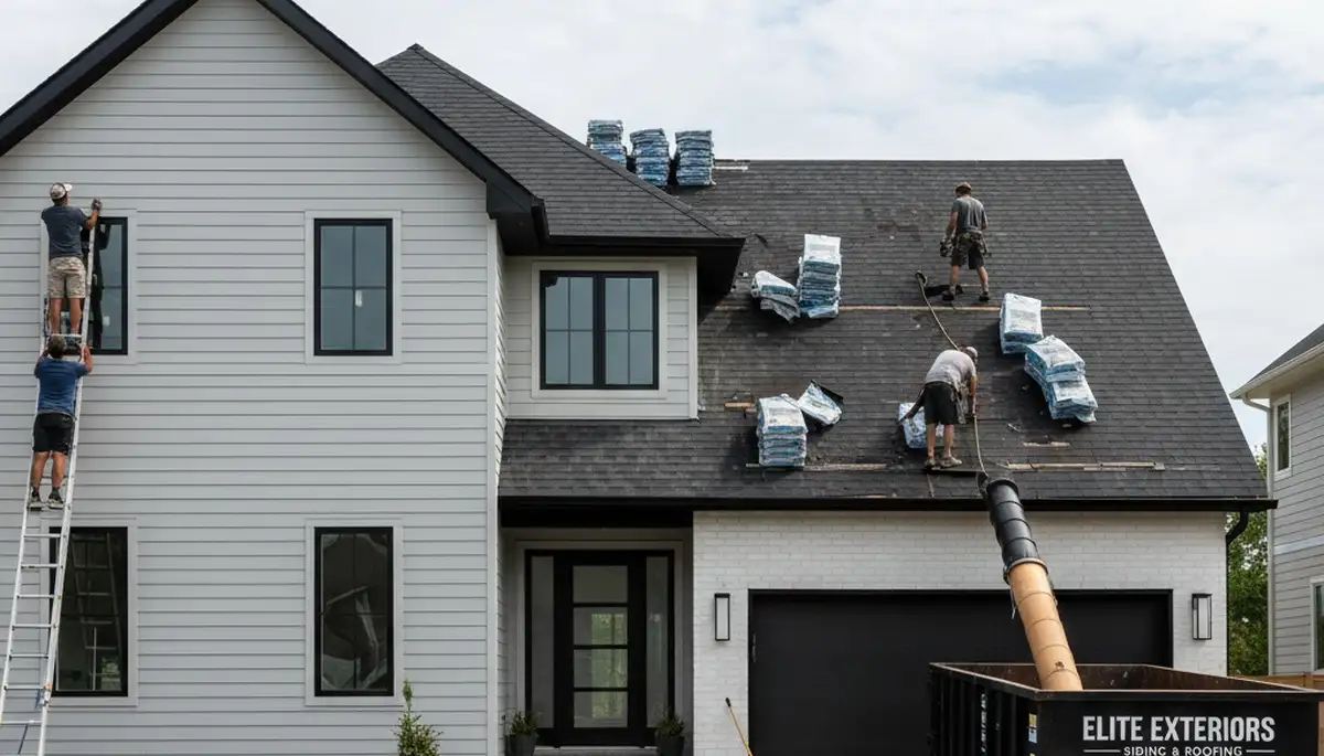 Roof replacement and vinyl siding installation in Tulsa, OK by Next Level Exteriors