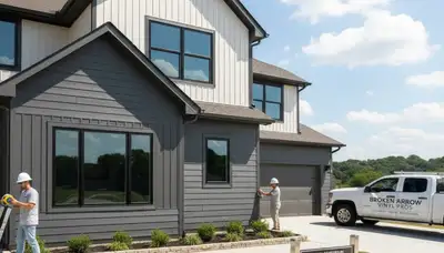 Professional vinyl siding installation on residential home exterior in Tulsa, OK