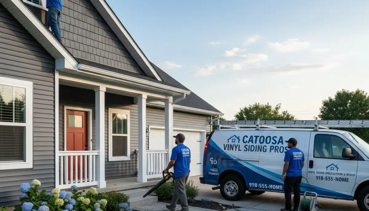 Professional vinyl siding installation on Tulsa OK home exterior