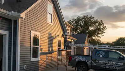 Professional vinyl siding installation on residential home exterior in Tulsa, OK