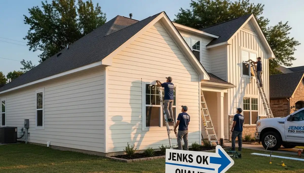 Professional vinyl siding installation on residential home exterior in Tulsa, OK