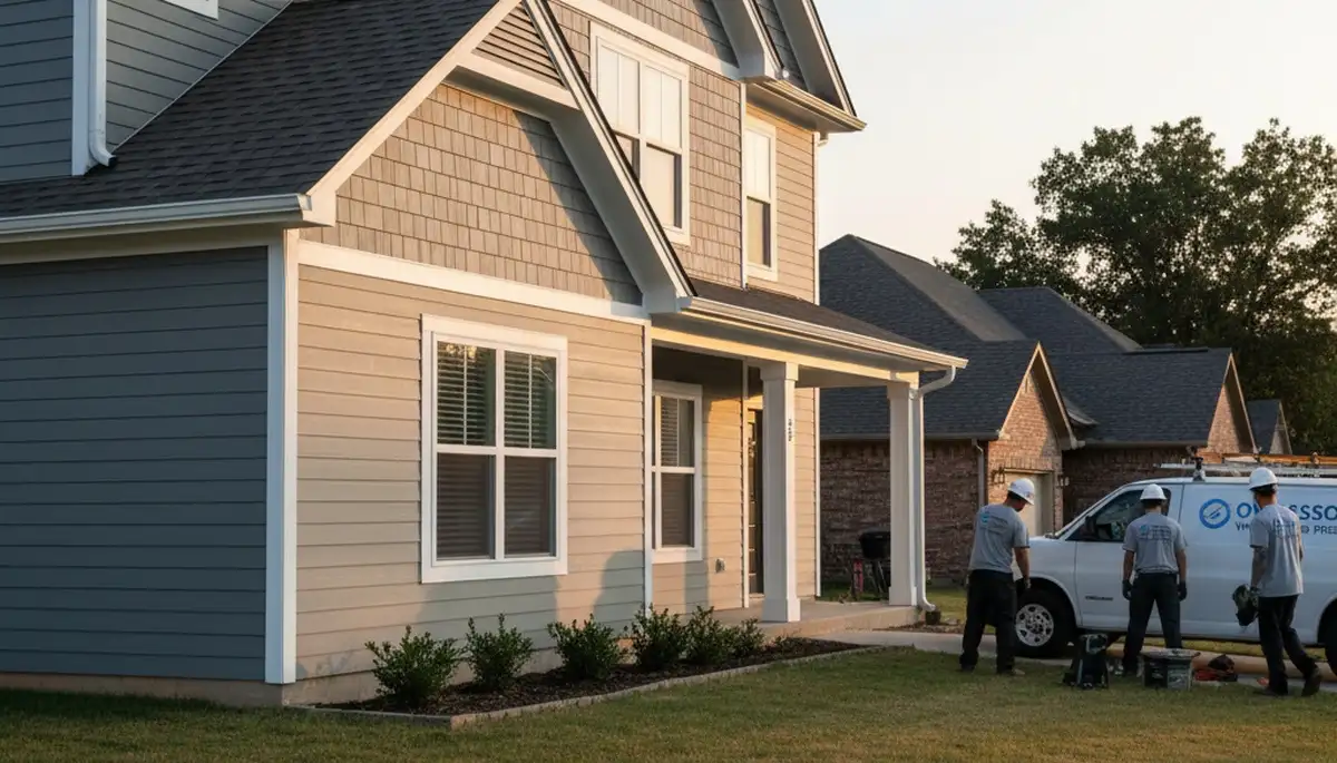 Professional vinyl siding installation on a Tulsa OK home exterior