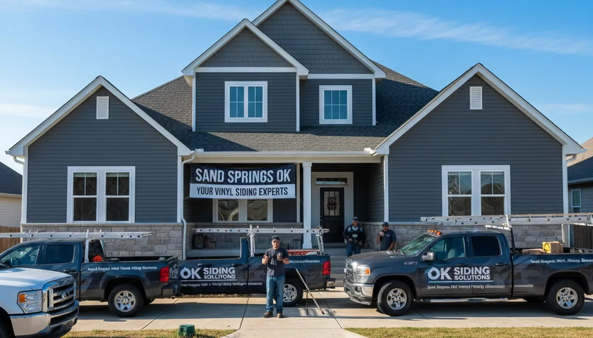 Professional vinyl siding installation on suburban home in Tulsa, OK