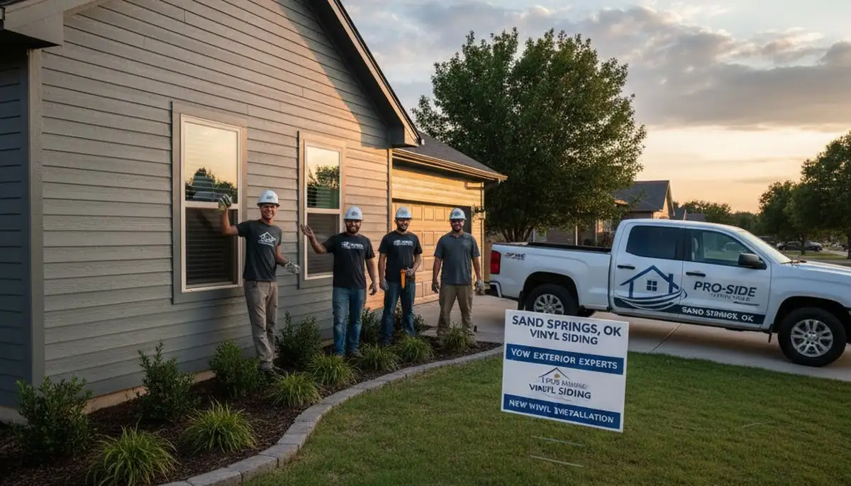 Professional vinyl siding installation on a Tulsa OK home exterior by local contractors