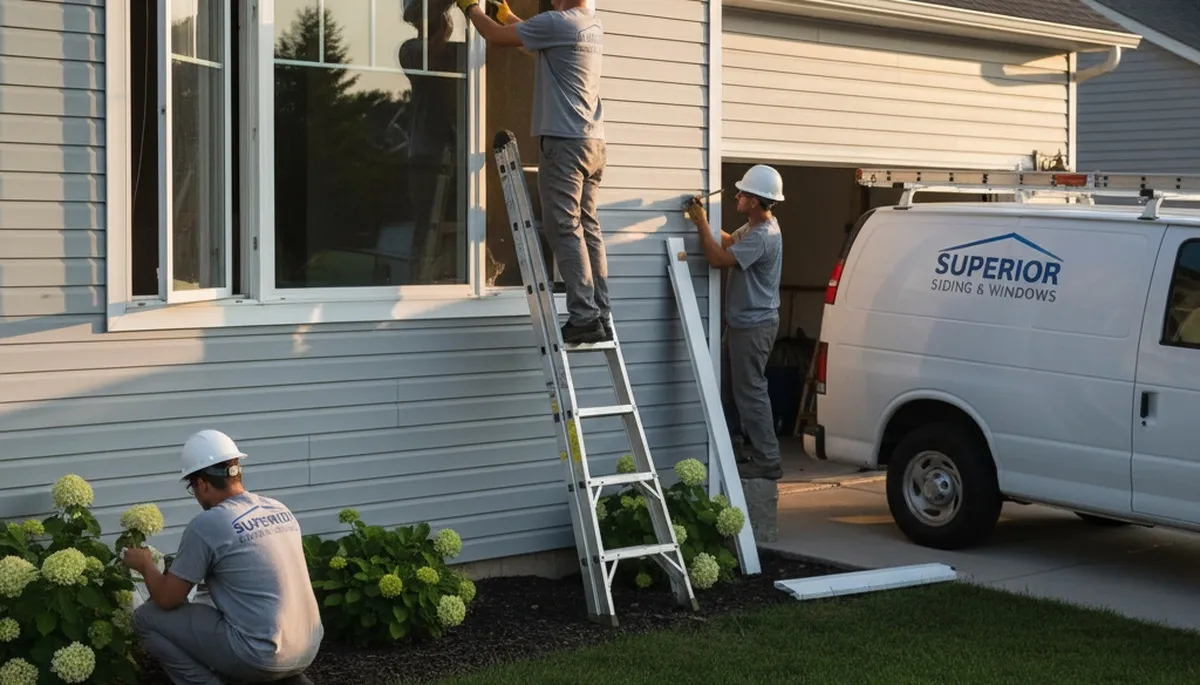 Vinyl siding installation and window repair service in Tulsa, OK by Next Level Exteriors