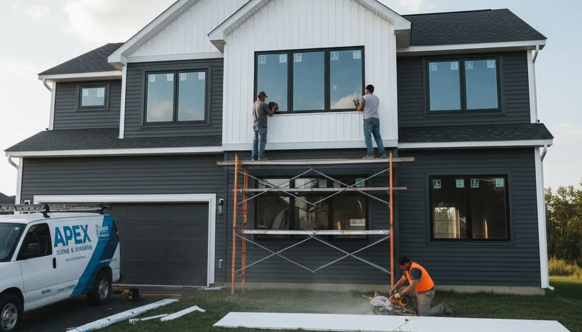 Vinyl siding and window replacement on Tulsa OK home by Next Level Exteriors